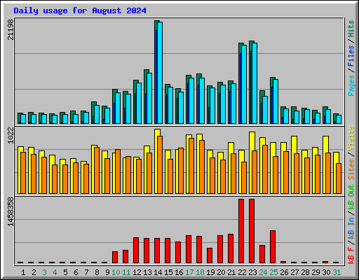 Daily usage for August 2024