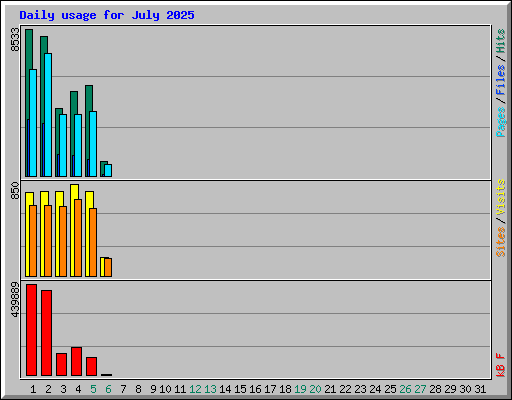 Daily usage for July 2025