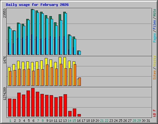 Daily usage for February 2026