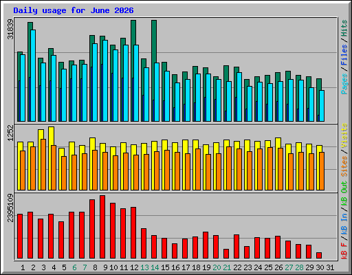 Daily usage for June 2026