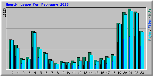 Hourly usage for February 2023