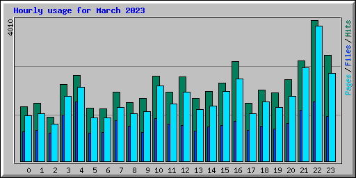 Hourly usage for March 2023