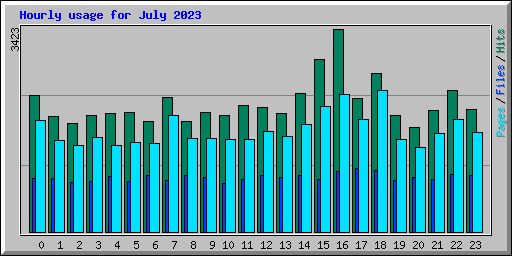 Hourly usage for July 2023